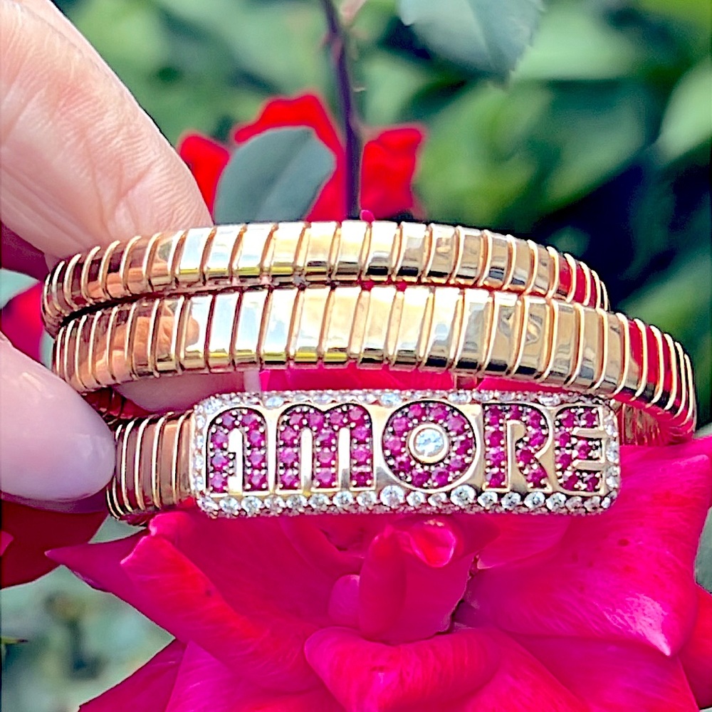 18k gold diamond and ruby  'Amore' Bracelet - Picture 8 of 11
